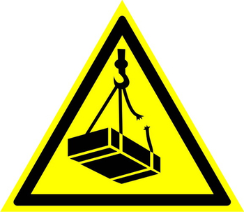W06 опасно! возможно падение груза (пленка, сторона 200 мм) - Охрана труда на строительных площадках - Знаки безопасности - магазин "Охрана труда и Техника безопасности"